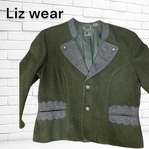 Liz Wear Olive Green with Gray Trim blazer/jacket